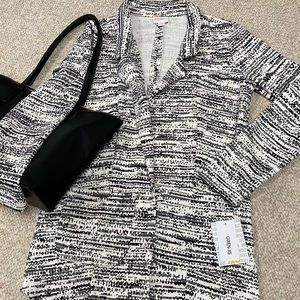 Lularoe Gwen white/blk/grey; Blazer XS New w/ Tags